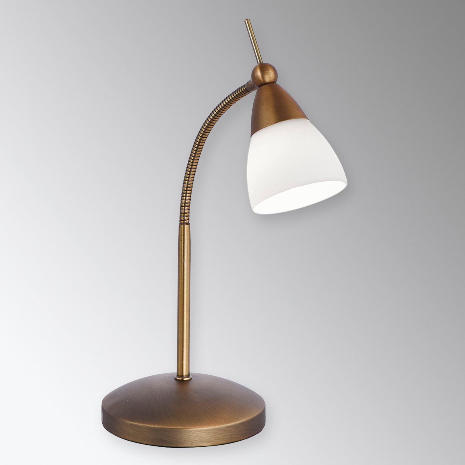 Klassiska LED-bordslampan Pino, antikmässing