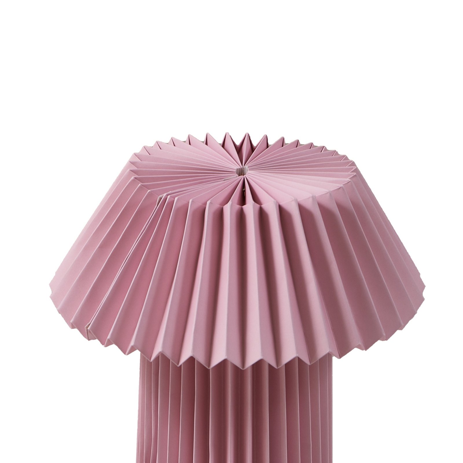 Stolná lampa Lindby Magali, ružová, papier, Ø 34 cm, E14