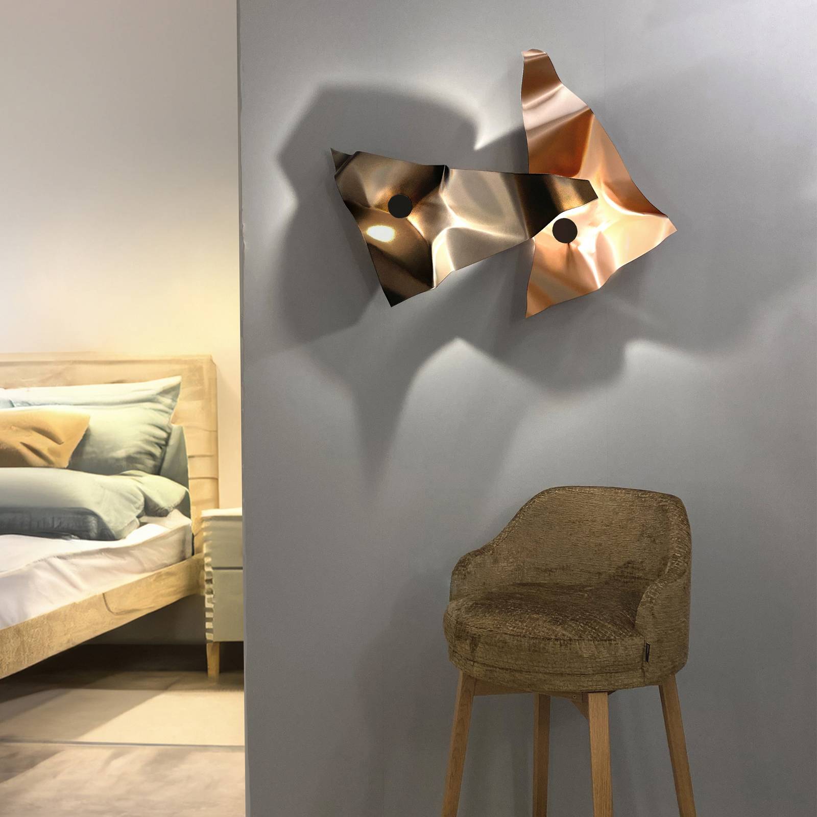 Knikerboker LED-Wandlampe Zona d'ombra, rosa, 79 cm günstig online kaufen