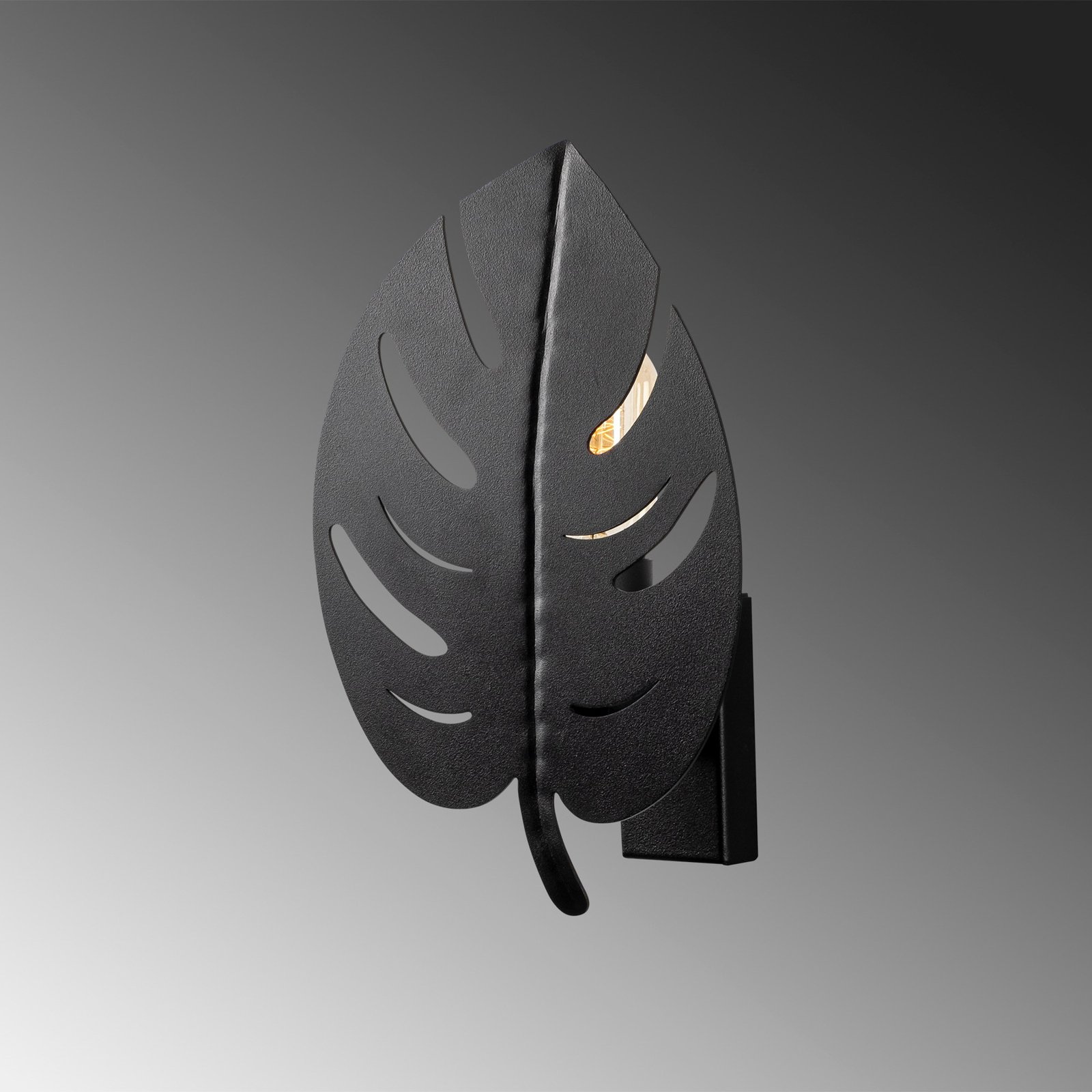 Sivani MR-843 wall light, leaf design, black