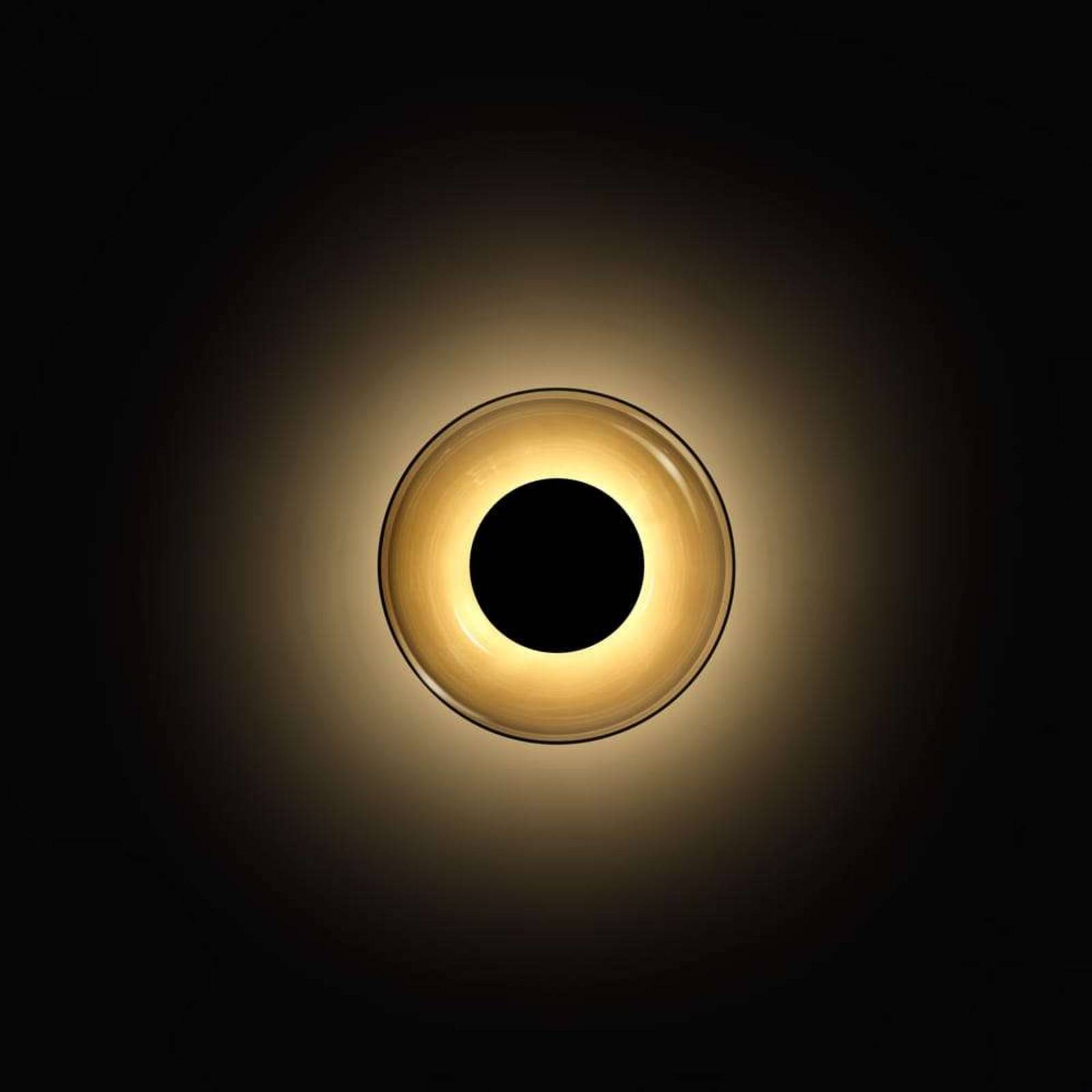 Kinkiet LED MARSET Aura, Ø 18 cm, dymnoszary/przezroczysty