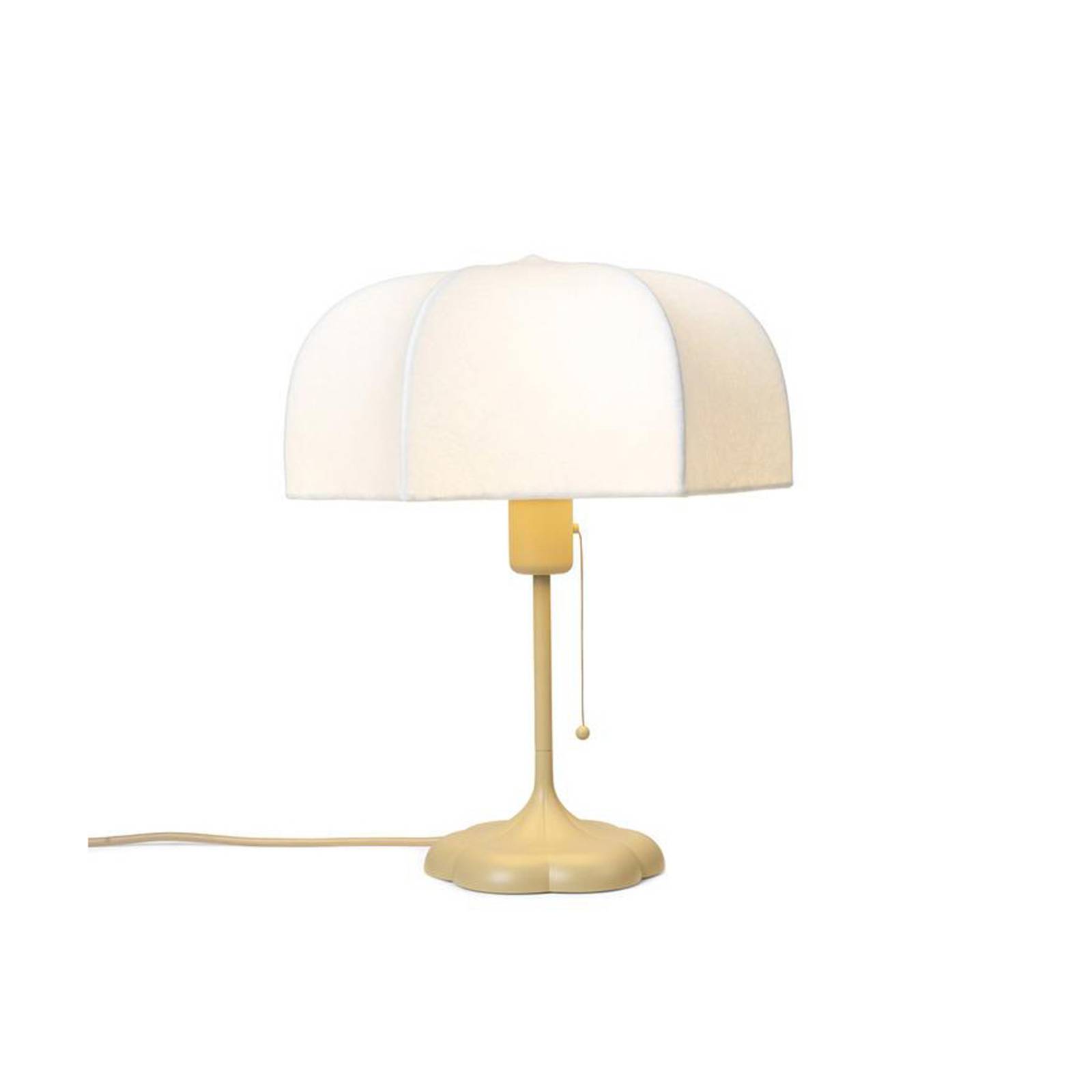 ferm LIVING Tischleuchte Poem, beige, Stahl, Vlies, 42 cm günstig online kaufen