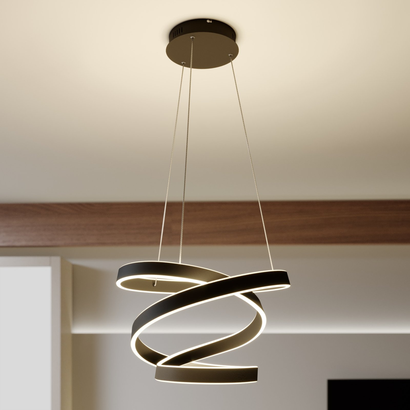 Olada LED Pendant Black - Lindby
