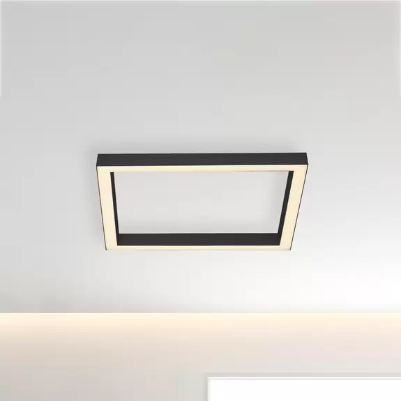 Lampenwelt PURE Lines LED-Deckenleuchte quadratisch anthrazit