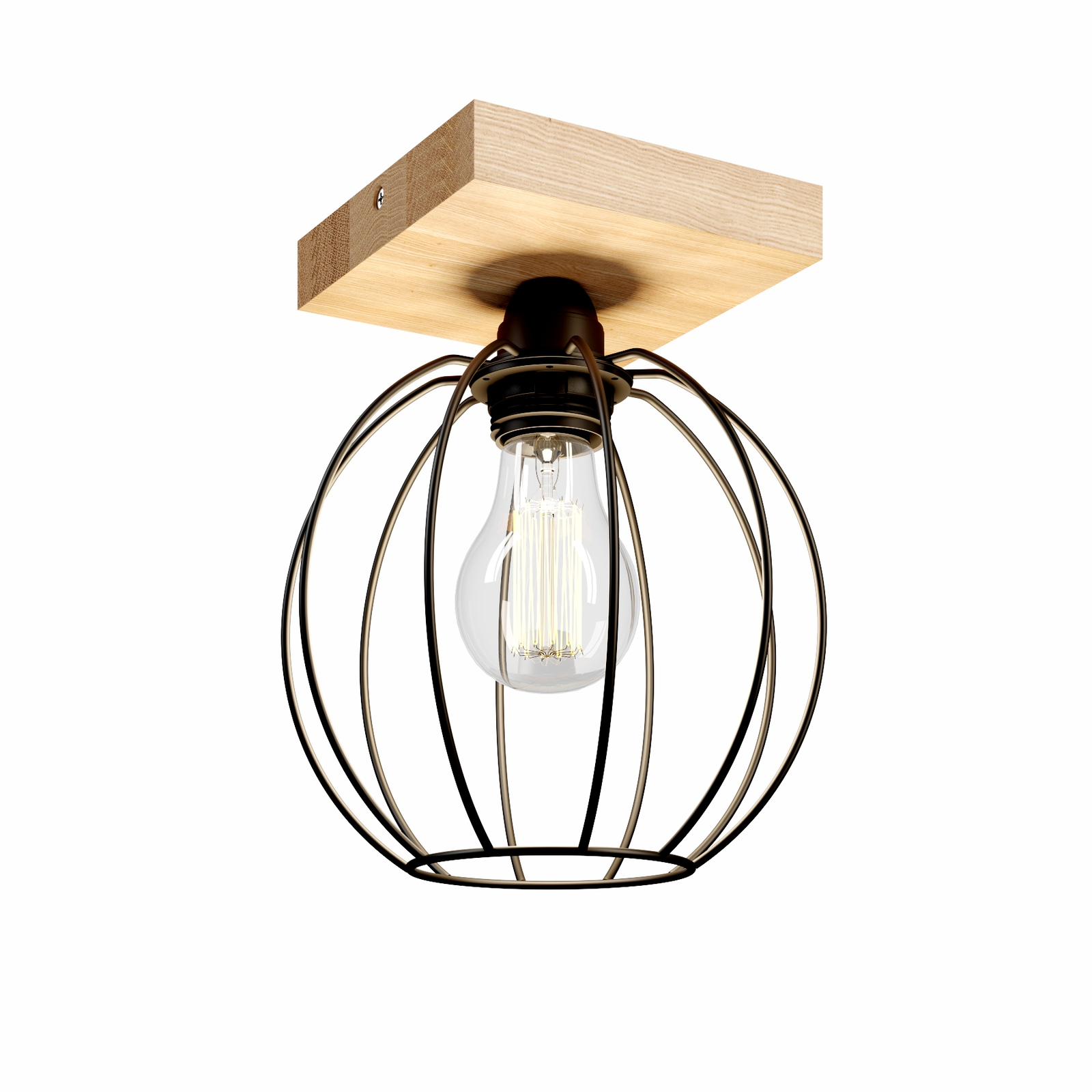 Dorett ceiling light, cage lampshade, 1-bulb