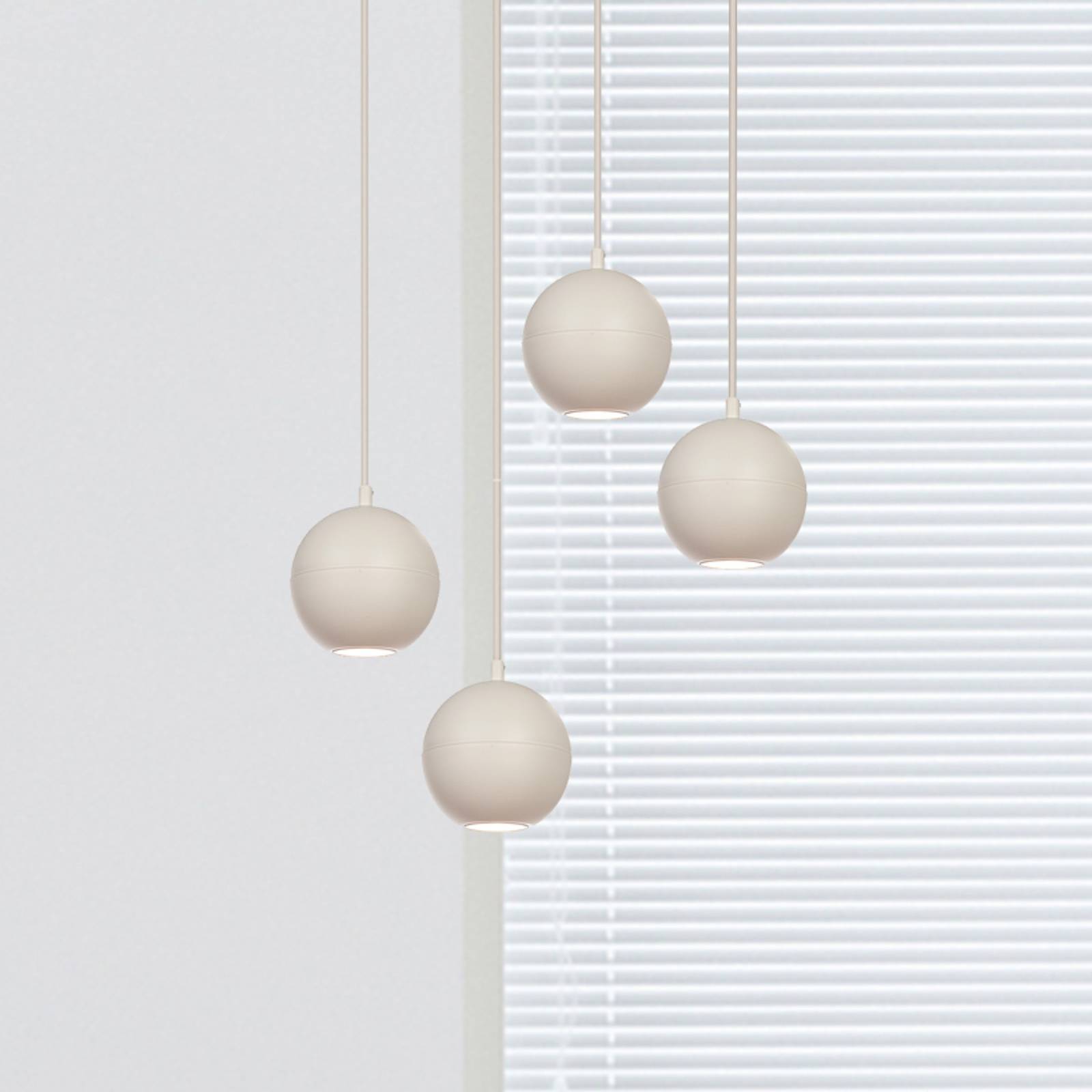 HELam Suspension Midway, 4 lampes, ronde, sable, GU10