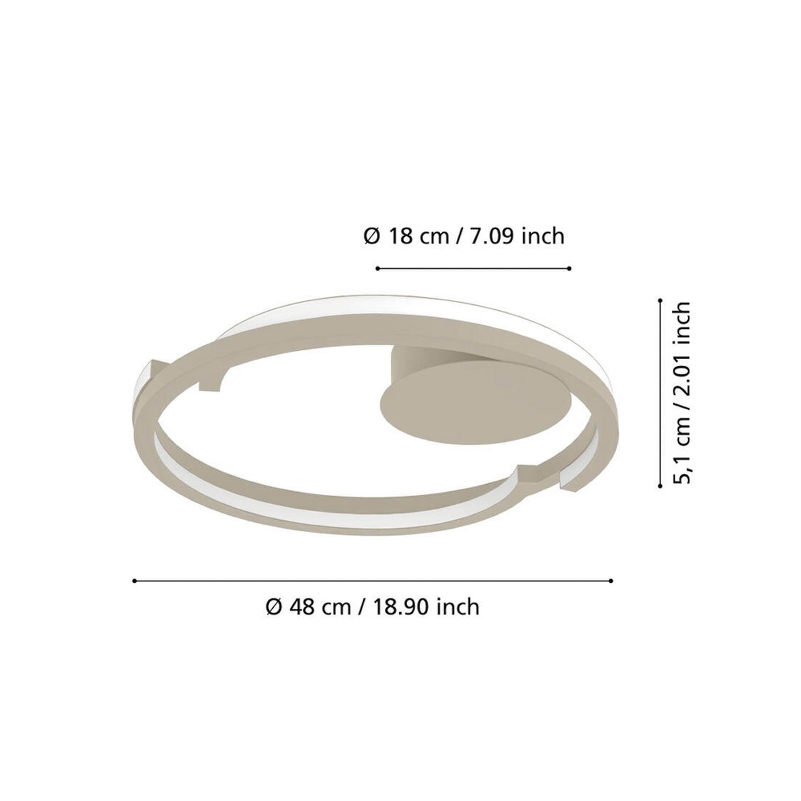 Plafonnier LED EGLO MEZZOMONTE, beige, Ø 48 cm, CCT Plafonnier LED EGLO MEZZOMONTE, beige, Ø 48 cm, CCT