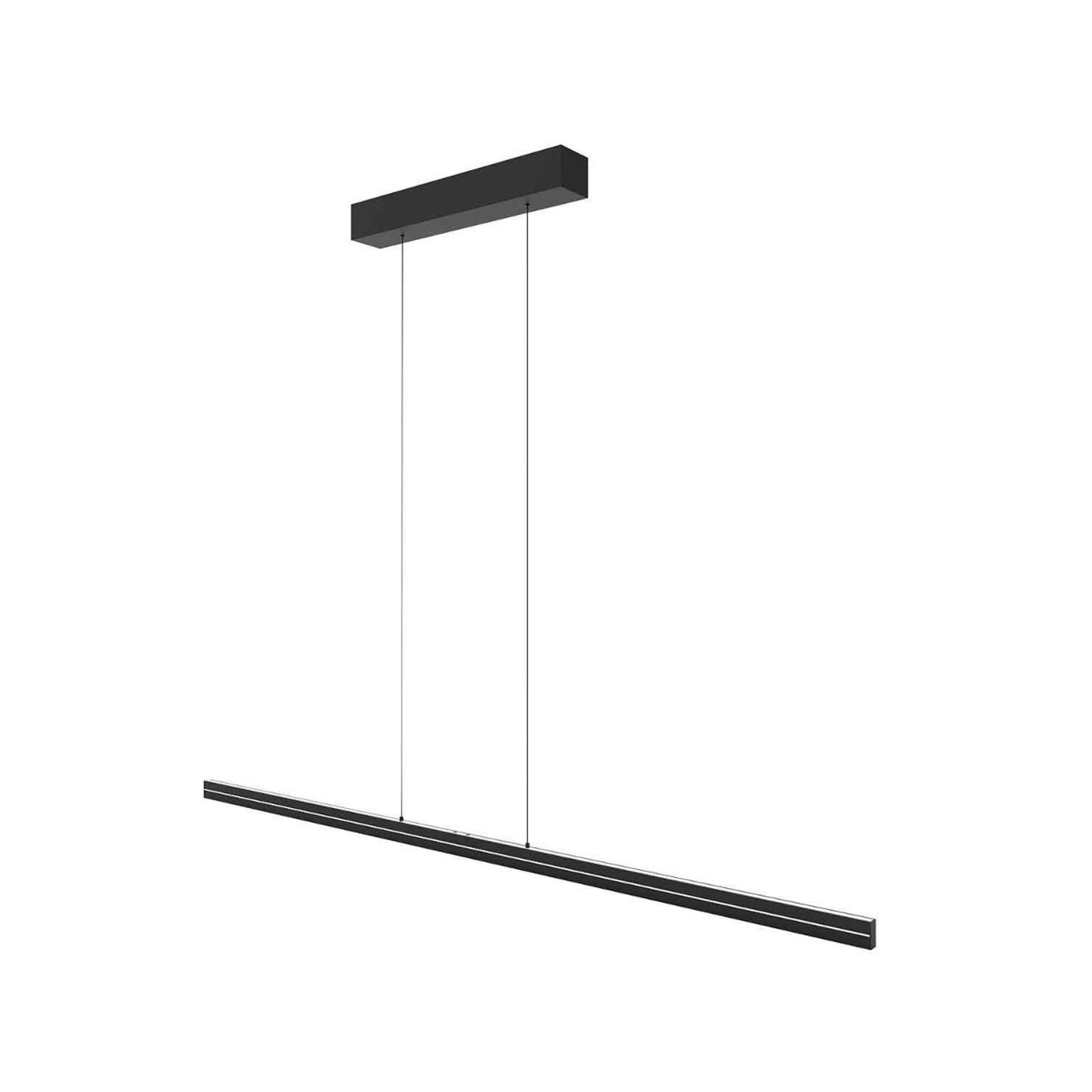 LED hængelampe Bande, 150 cm, sort, CCT, dæmper