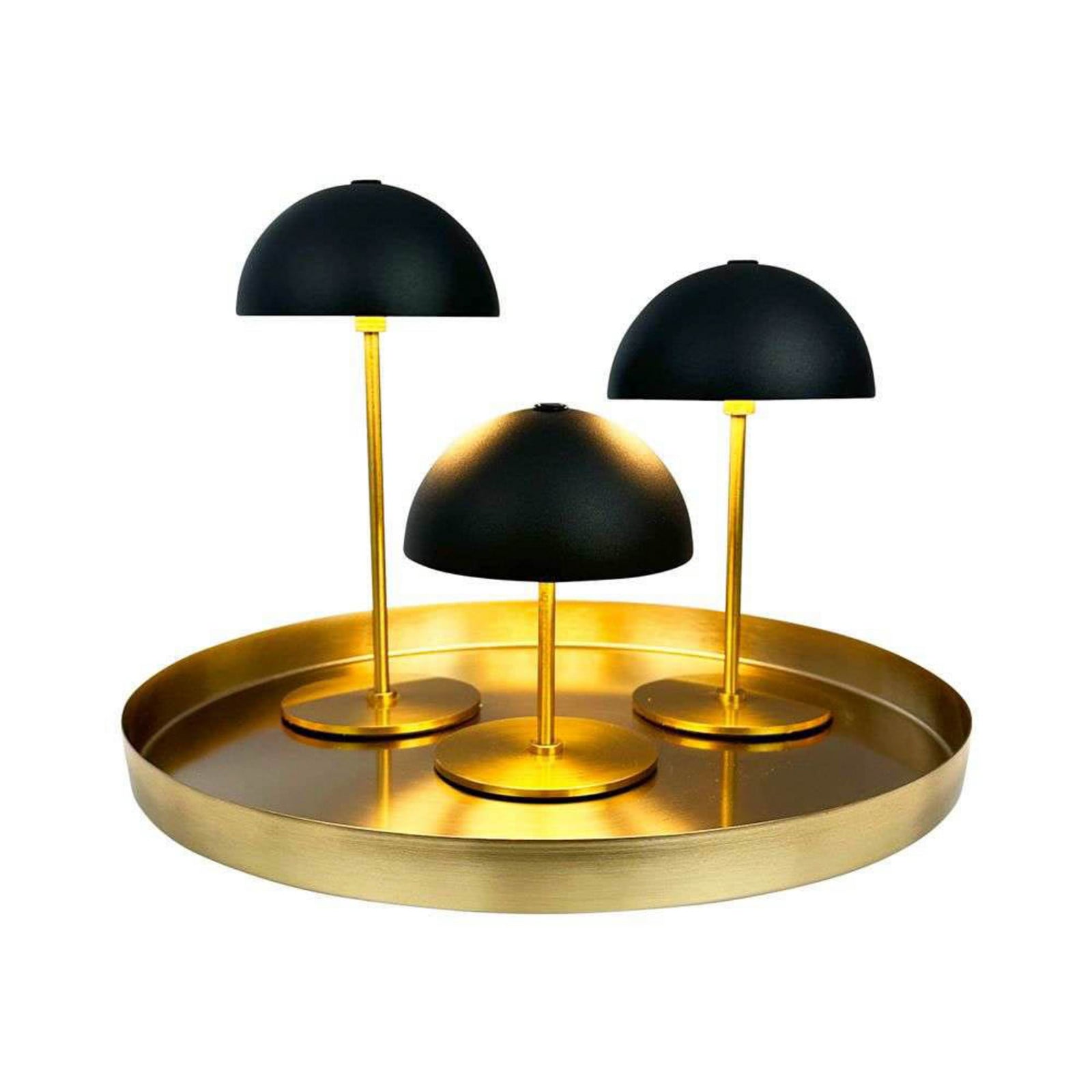 Along LED-bordslampa med batteri, svart/m&auml;ssing Dyberg Larsen - Vardagsrum - Skandinavisk - Metall - Med en ljusk&auml;lla