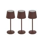 Lindby LED table lamp Esali, rust brown, set of 3