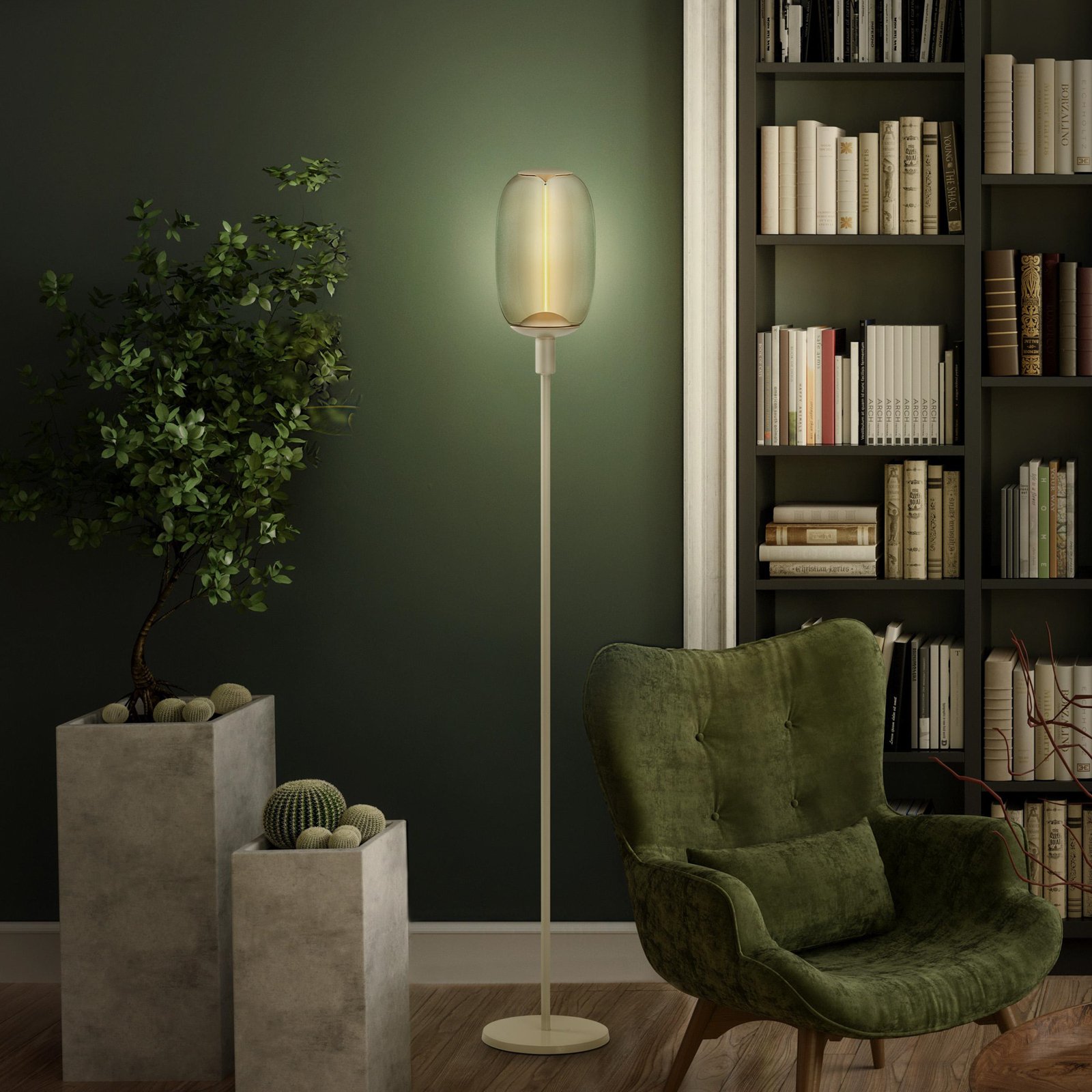 LEDVANCE talna svetilka Decor Stick E27, višina 146 cm, bež barva