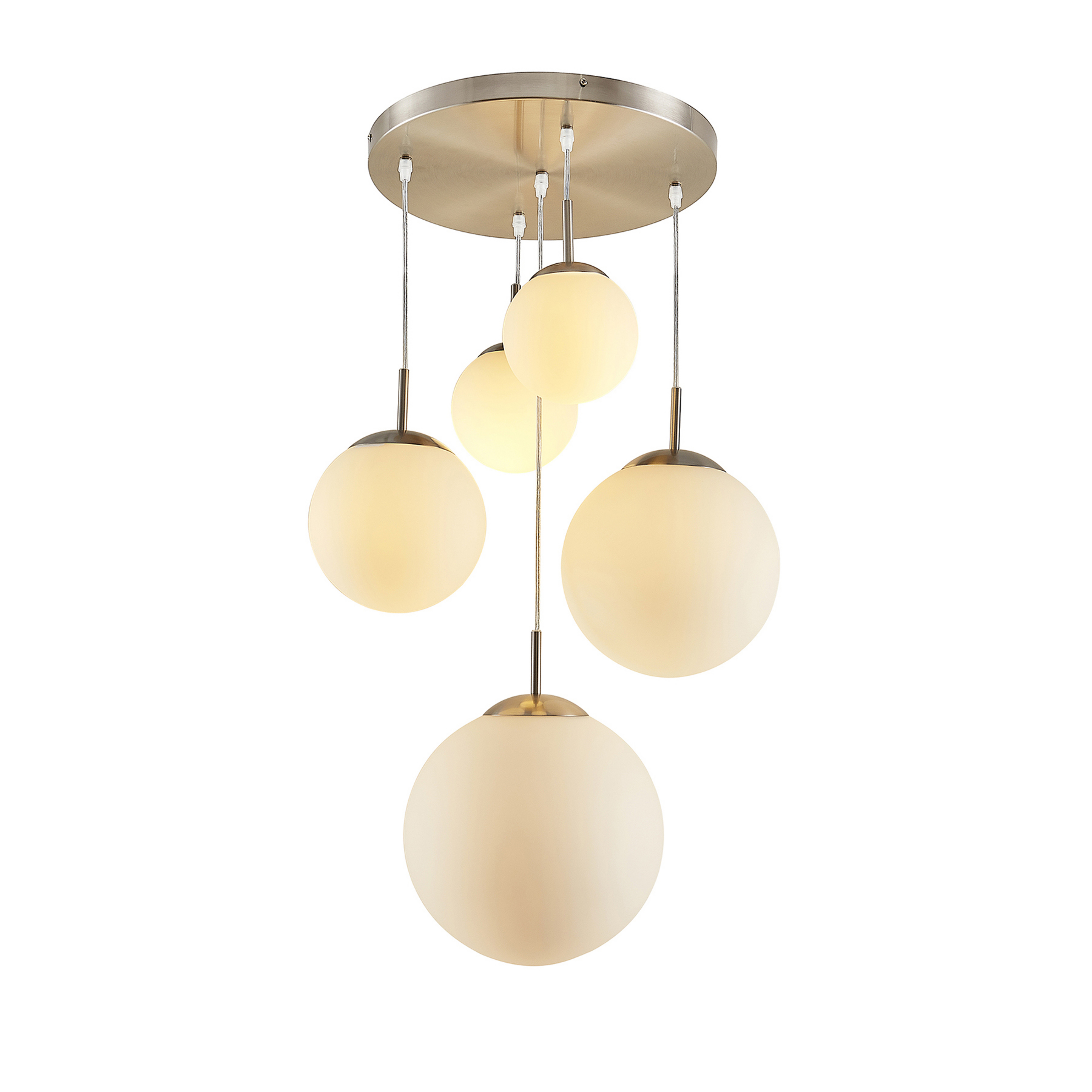 Heleska 5 Round Taklampa Opal/Nickel - Lindby
