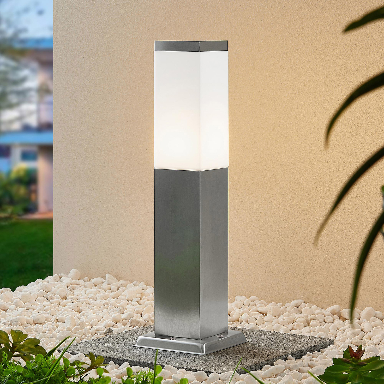ELC Ijoma pillar light, stainless steel