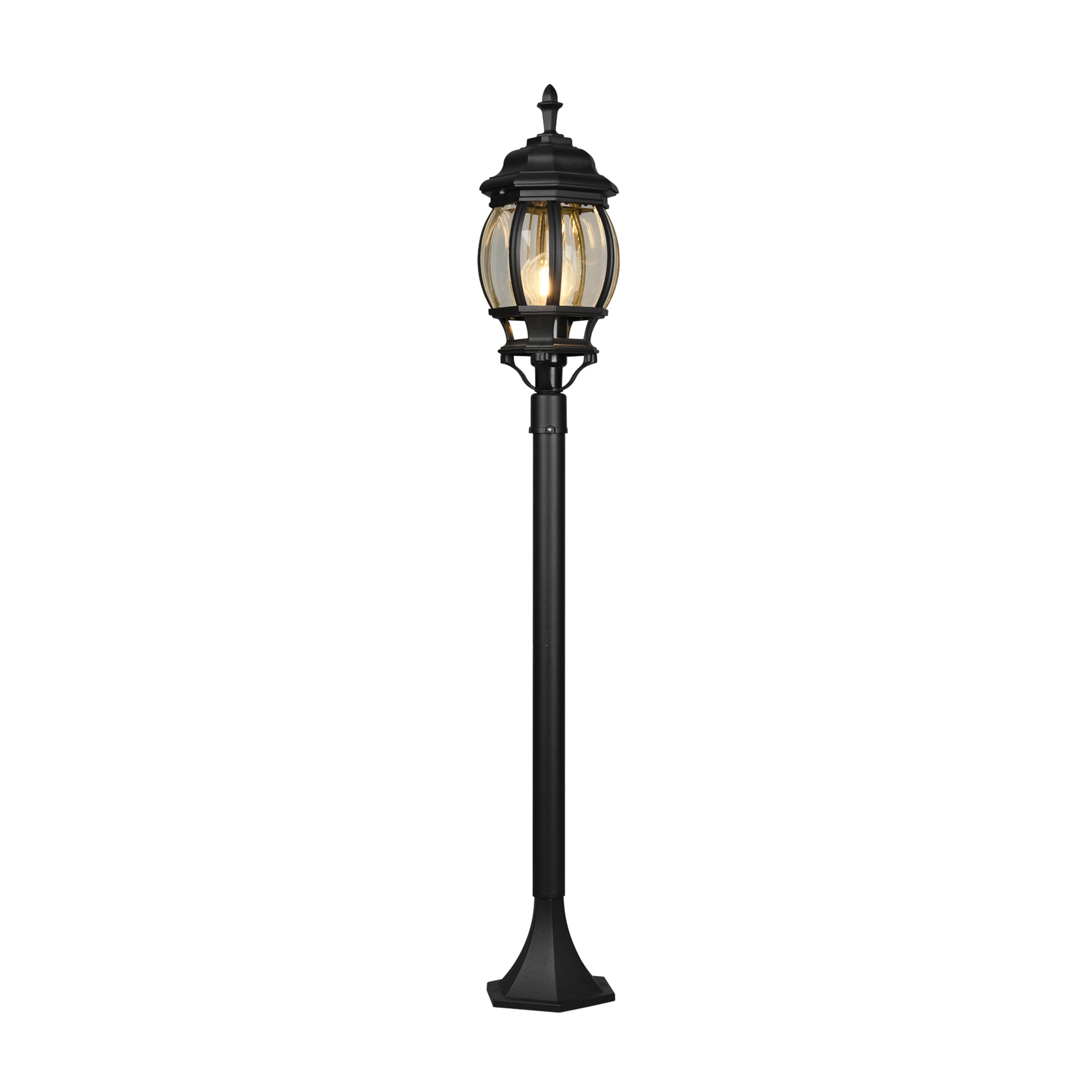 Borne lumineuse Elvo, noir mat, hauteur 100 cm, aluminium