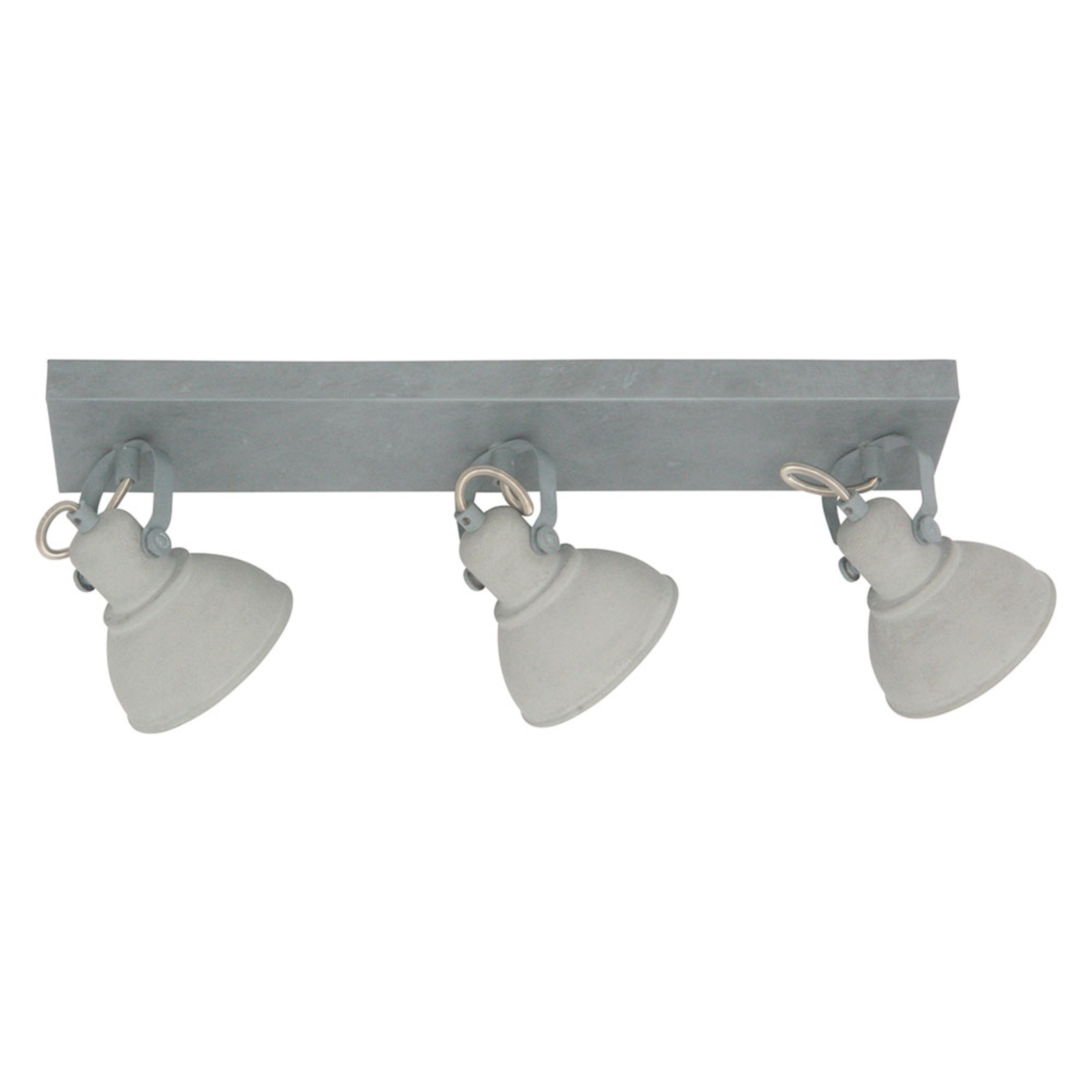 Freelight Santo LED ceiling spotlight, three-bulb grey, for Living / Dining Room, metal, GU10, 5 W, energy efficiency: A+, L: 48 cm, W: 10 cm, H: 5.6 cm