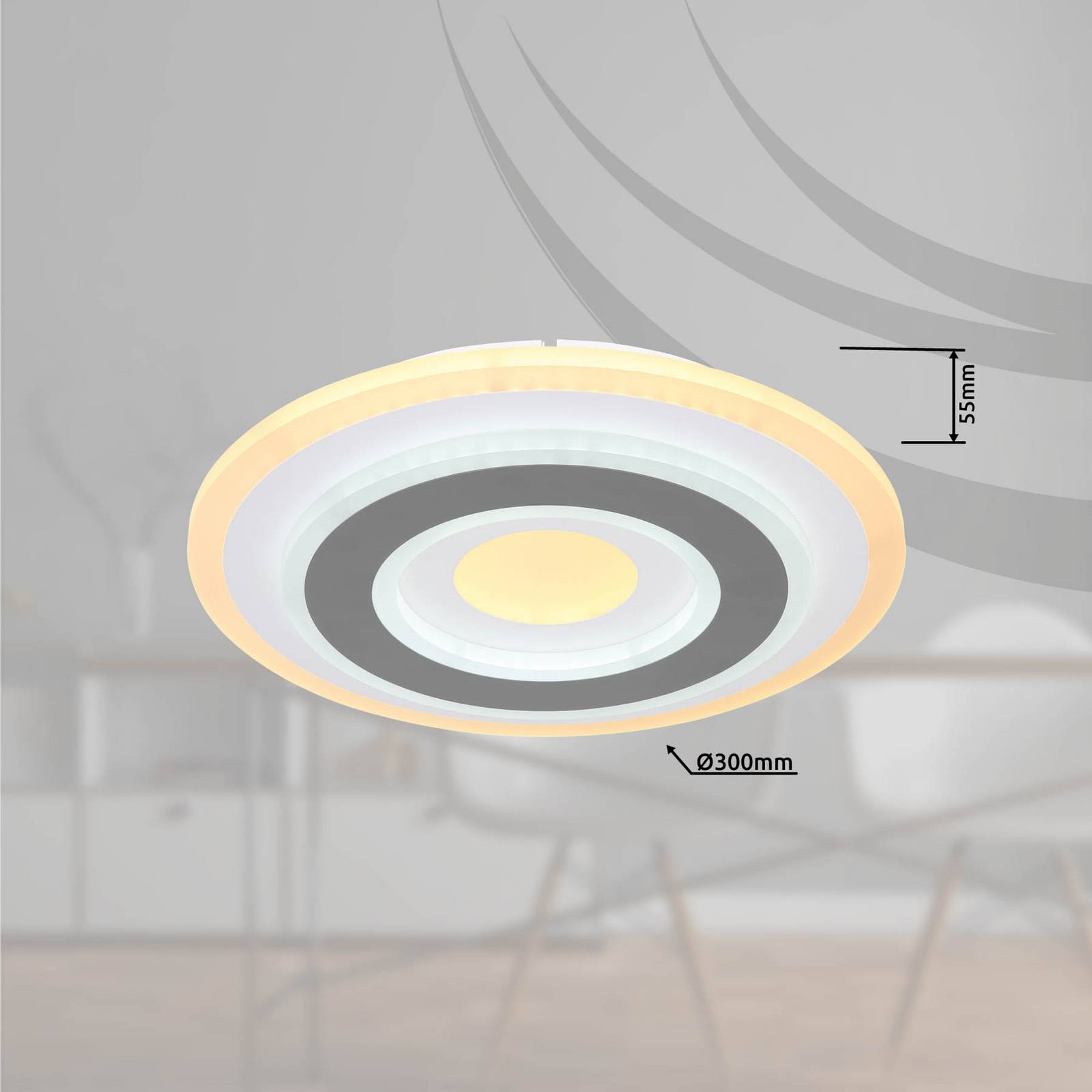 Lampa sufitowa LED Sabatino, Ø 30 cm, biały/antracyt, CCT