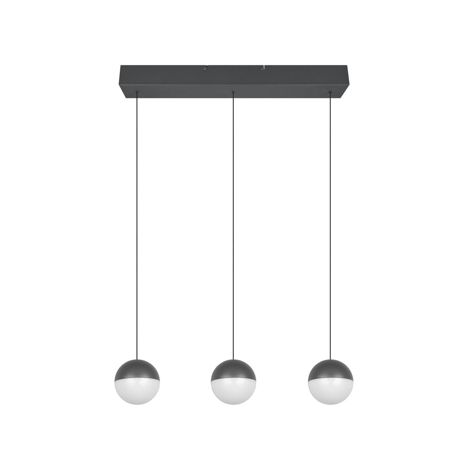LED-Hängelampe Senta, anthrazit, Länge 62 cm, 3.000 K 3-flg.