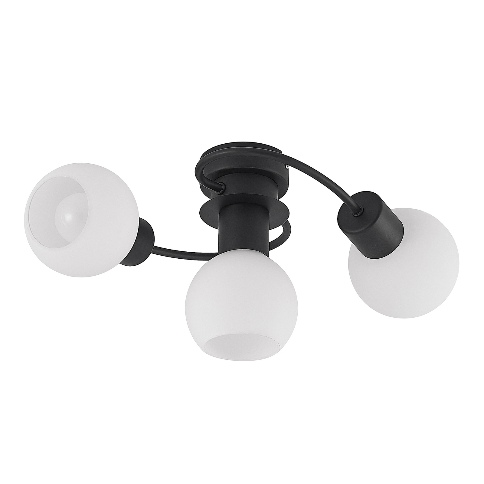 Lindby plafondlamp Ciala, 3-lamps, zwart wit