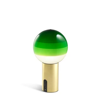 Dipping Light Portable Tischleuchte Green/Brushed Brass - Marset