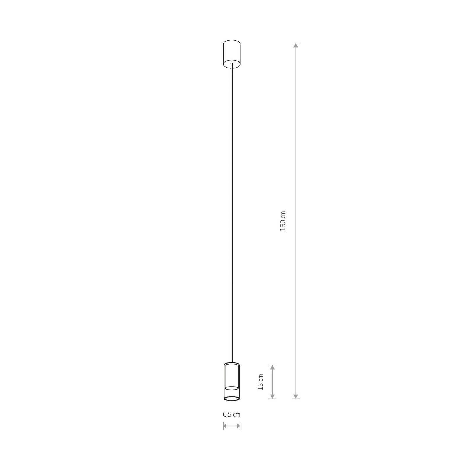 Euluna Lampă suspendată Cylinder transparentă/neagră înălțime 15 cm - Camera de zi / sufragerie - clar negru - Sticlă