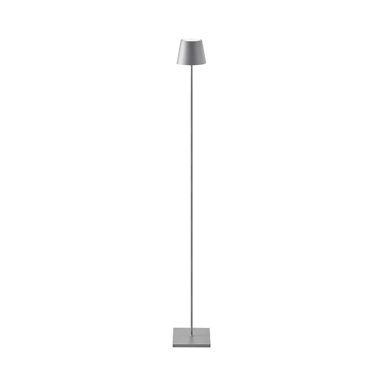 LED-Akku-Stehlampe Nuindie IP54 120 cm rund USB-C grafit