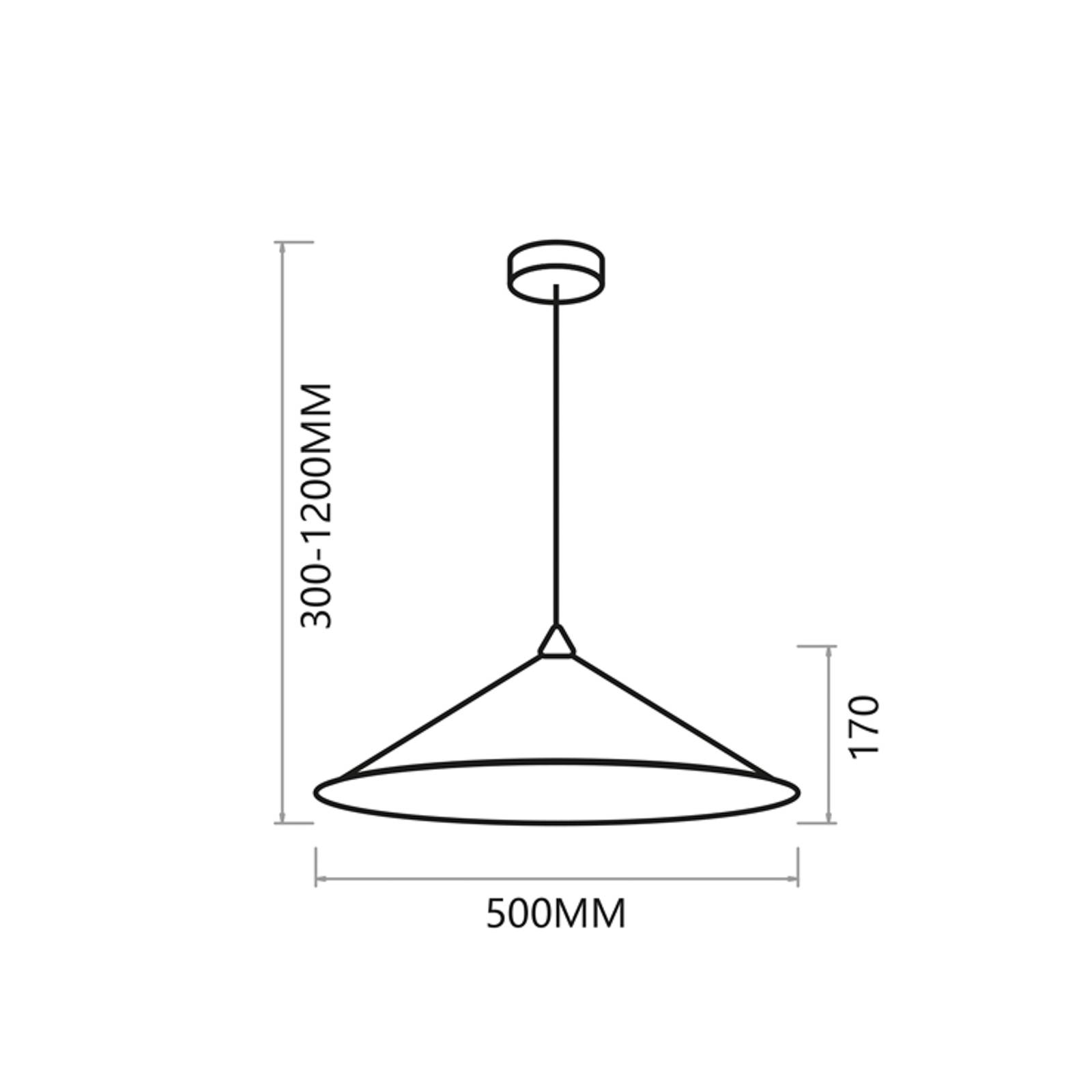 Lampa wisząca Fuji, włókno kompozytowe, kolor czarny/złoty, Ø 50 cm