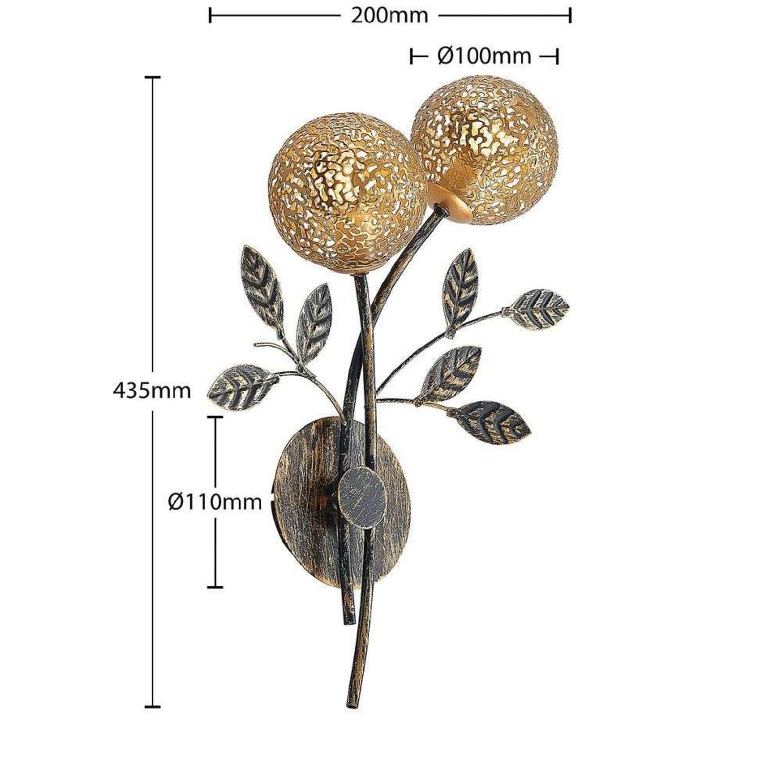 Evory 2 Vegglampe Gold - Lucande