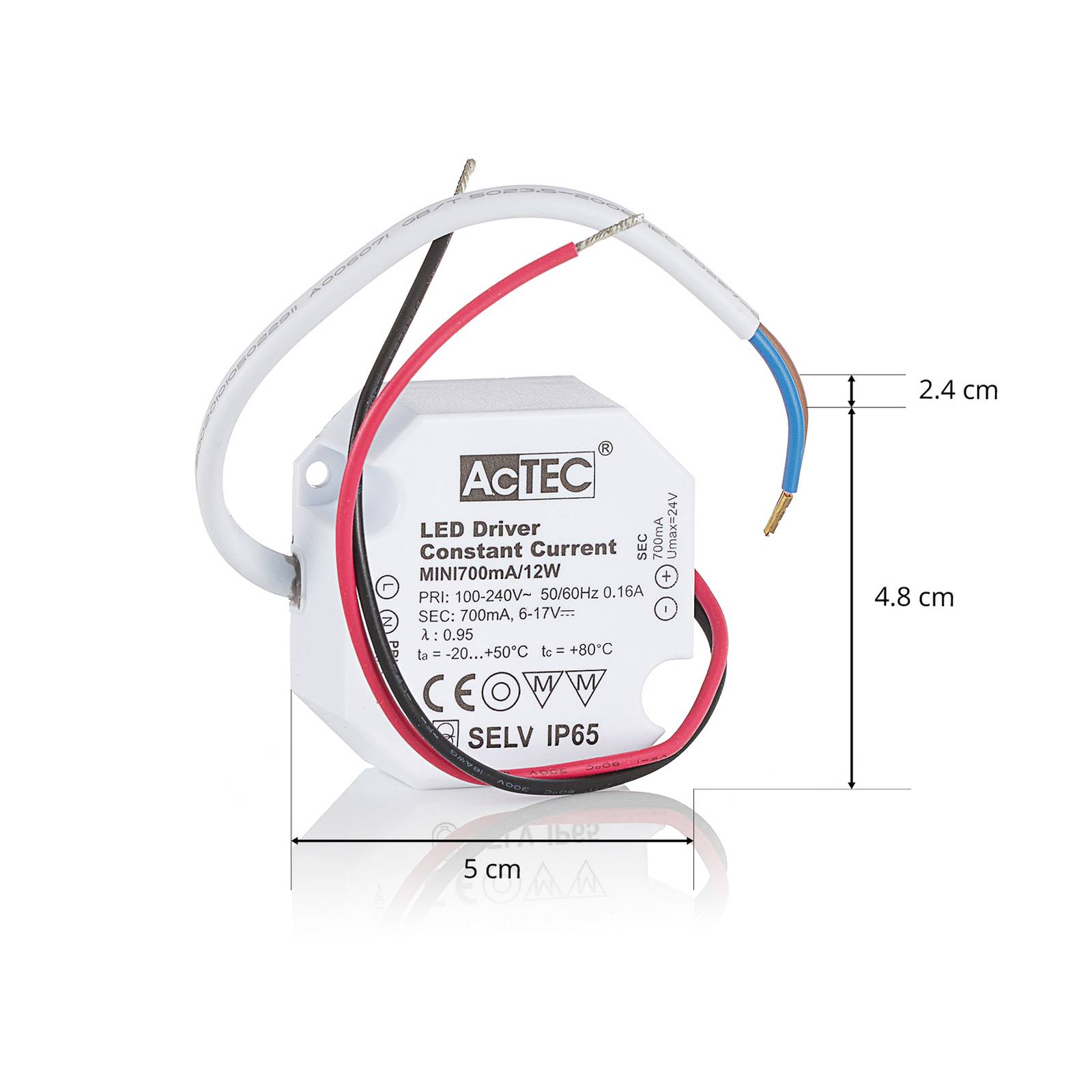 AcTEC Mini driver LED CC 700mA, 12W, IP65