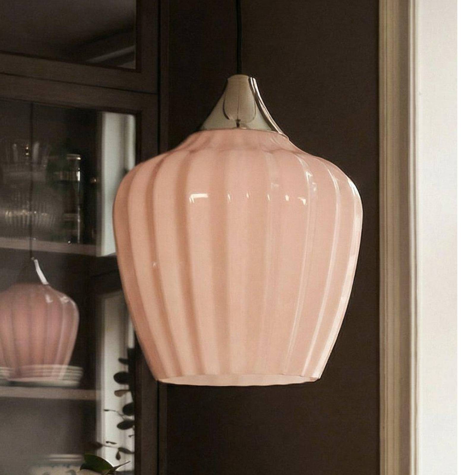 PR Home Hanglamp Amalfi, oranje, Ø 25 cm, glas, E27, stekker