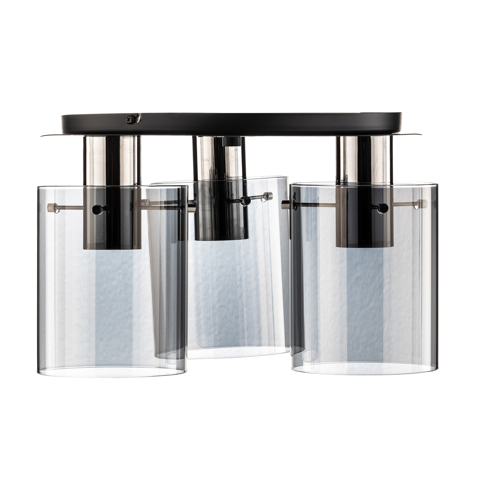 Plafondlamp Atman, 3-lamps, zwart/zilver