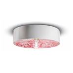PI ceiling light, floral pattern Ø 40 cm red/white
