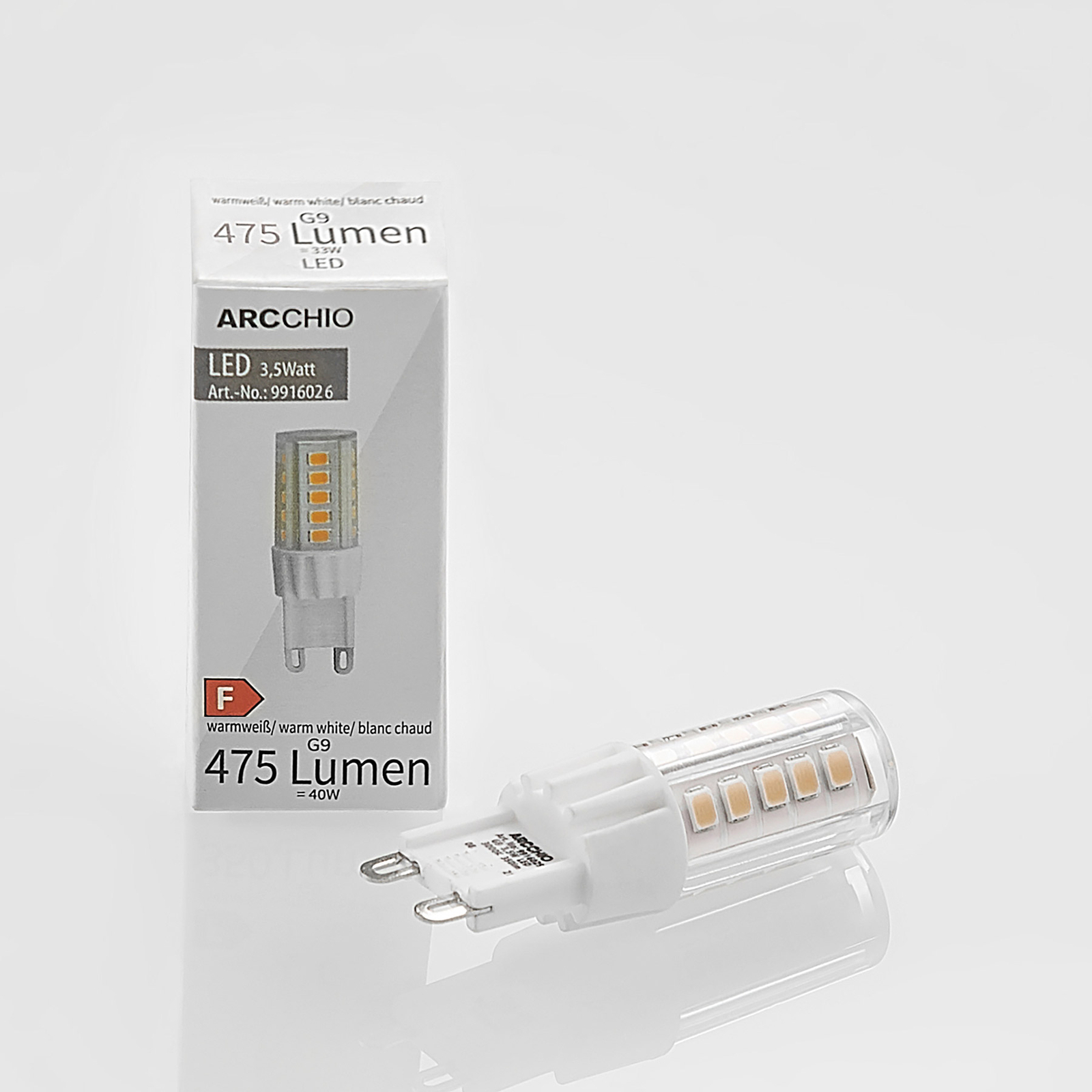 Arcchio LED pinová žárovka G9 4,5W 2 700K 2ks