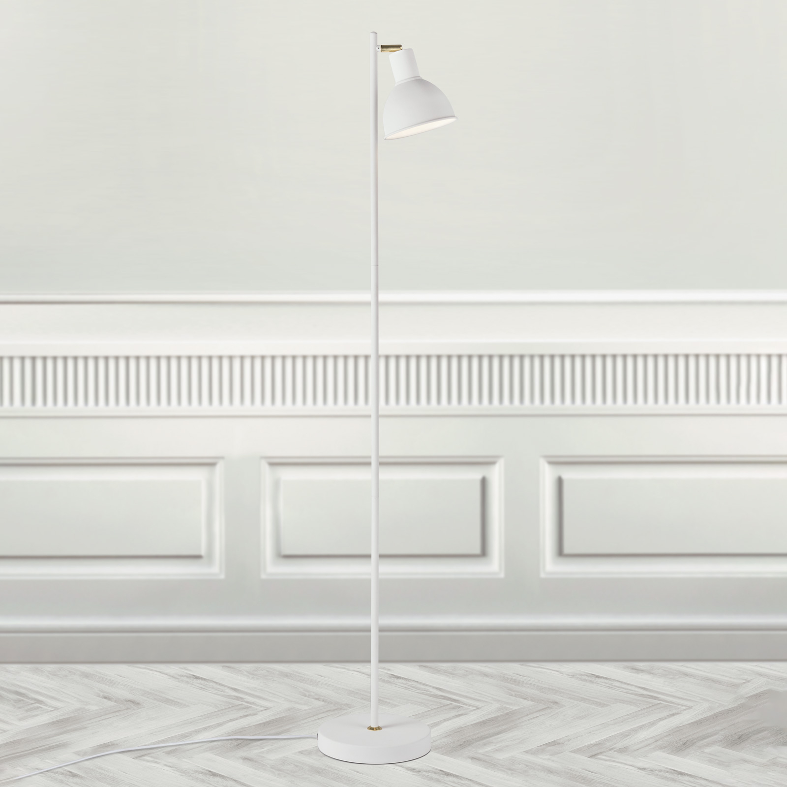 Nordlux Pop floor lamp in a delicate design, white, for Living / Dining Room, metal, E27, 15 W, energy efficiency: A++, H: 145 cm
