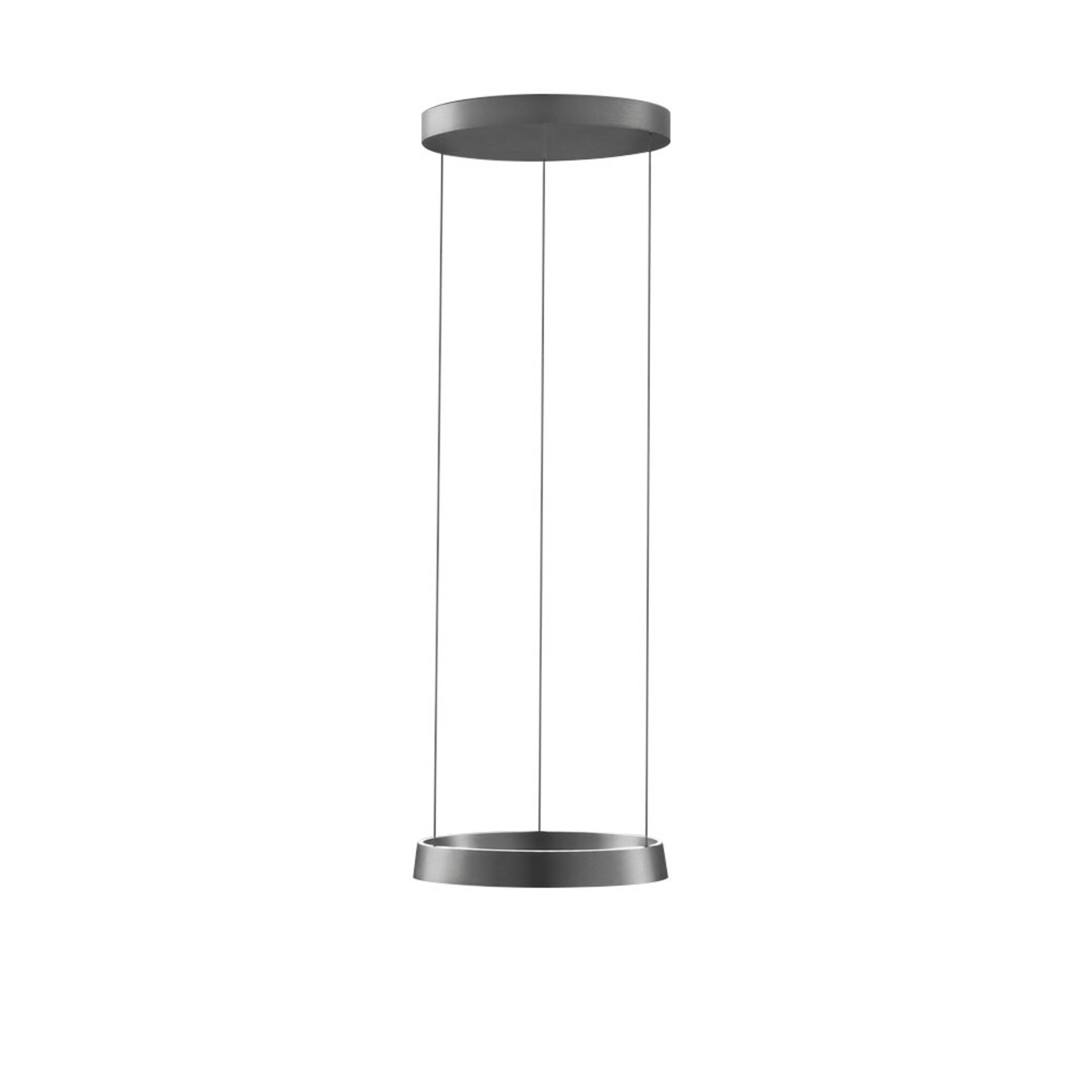 Edge Round LED-Hängelampe, titan, Ø40cm, Smart - Light-Point