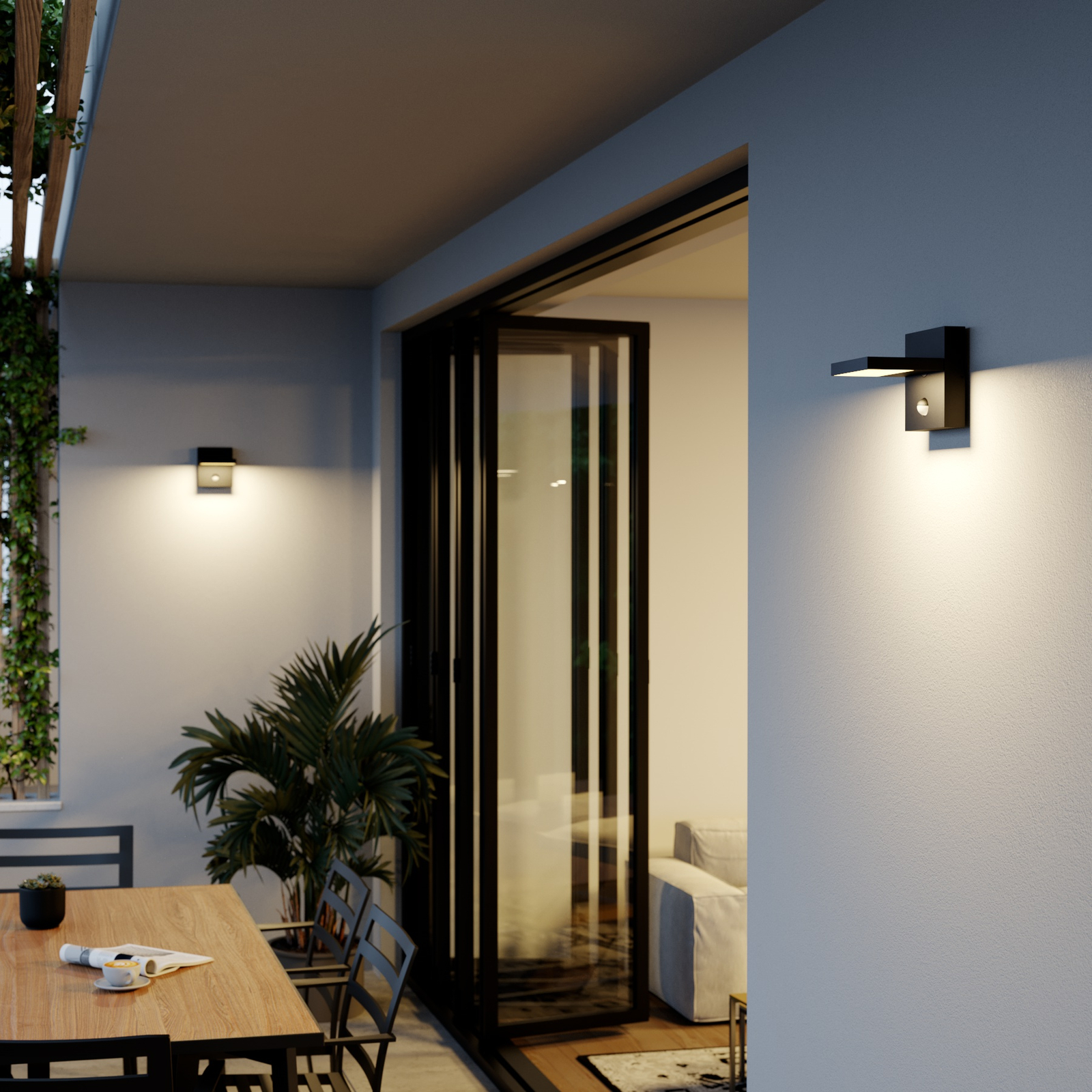 dusin får Cusco Udendørs LED-væglampe Silvan, mørkegrå, med sensor | Lampegiganten.dk