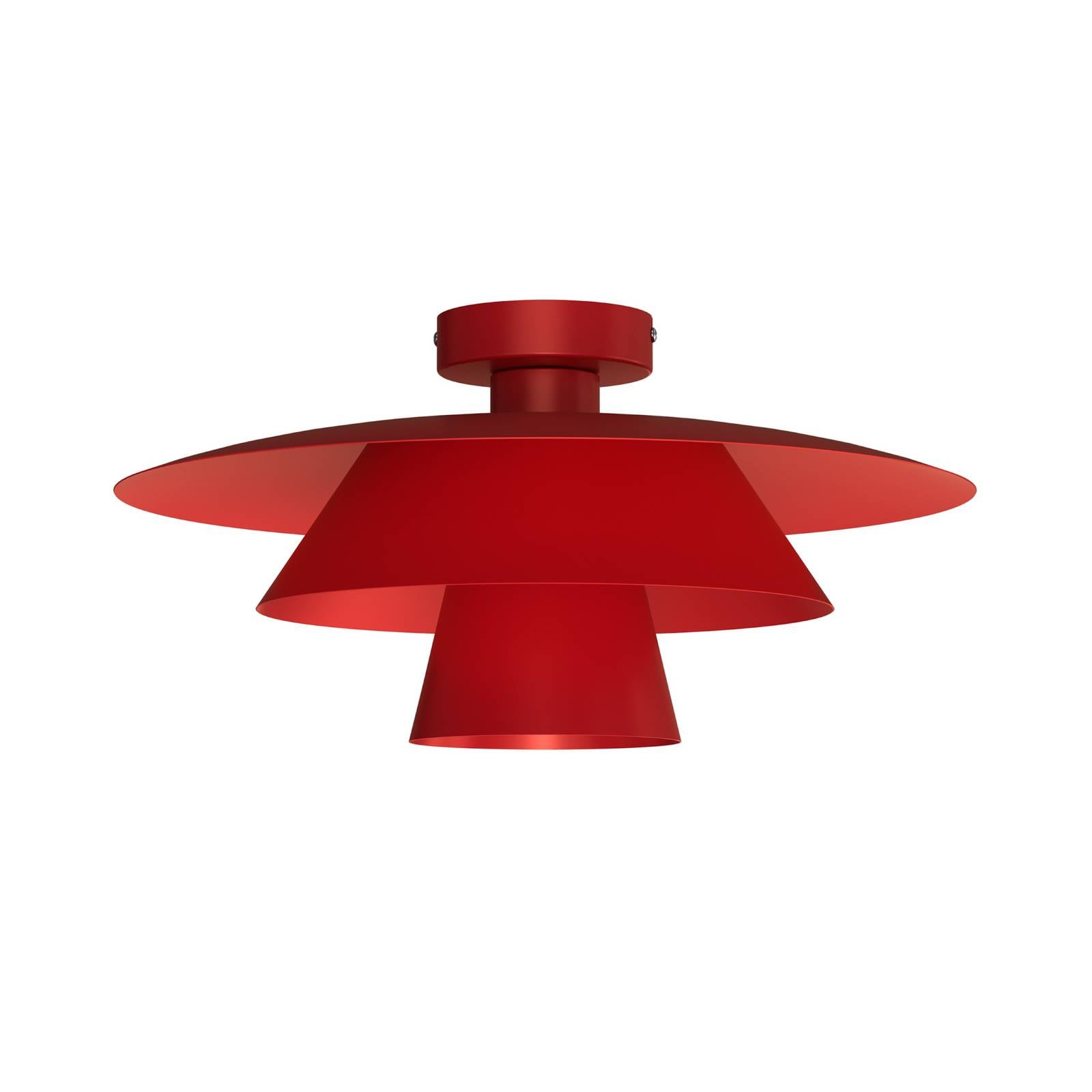 Deckenleuchte Plato, rot, Metall, Ø 38 cm, E27