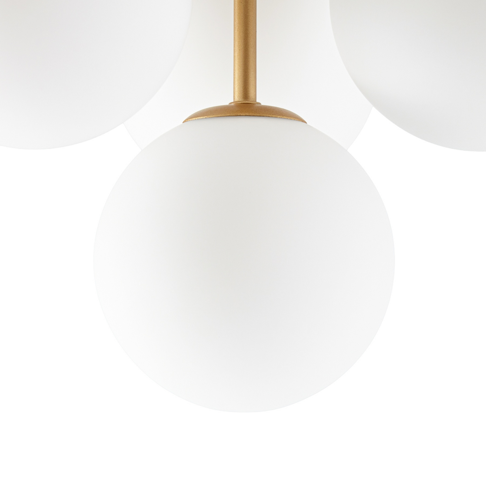 Plafonnier Peyton, à 10 lampes, doré/blanc, verre - Lucande
