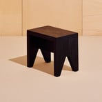 HAY Banco Manolito, madeira de pinho preta, 30 x 20 x 25 cm