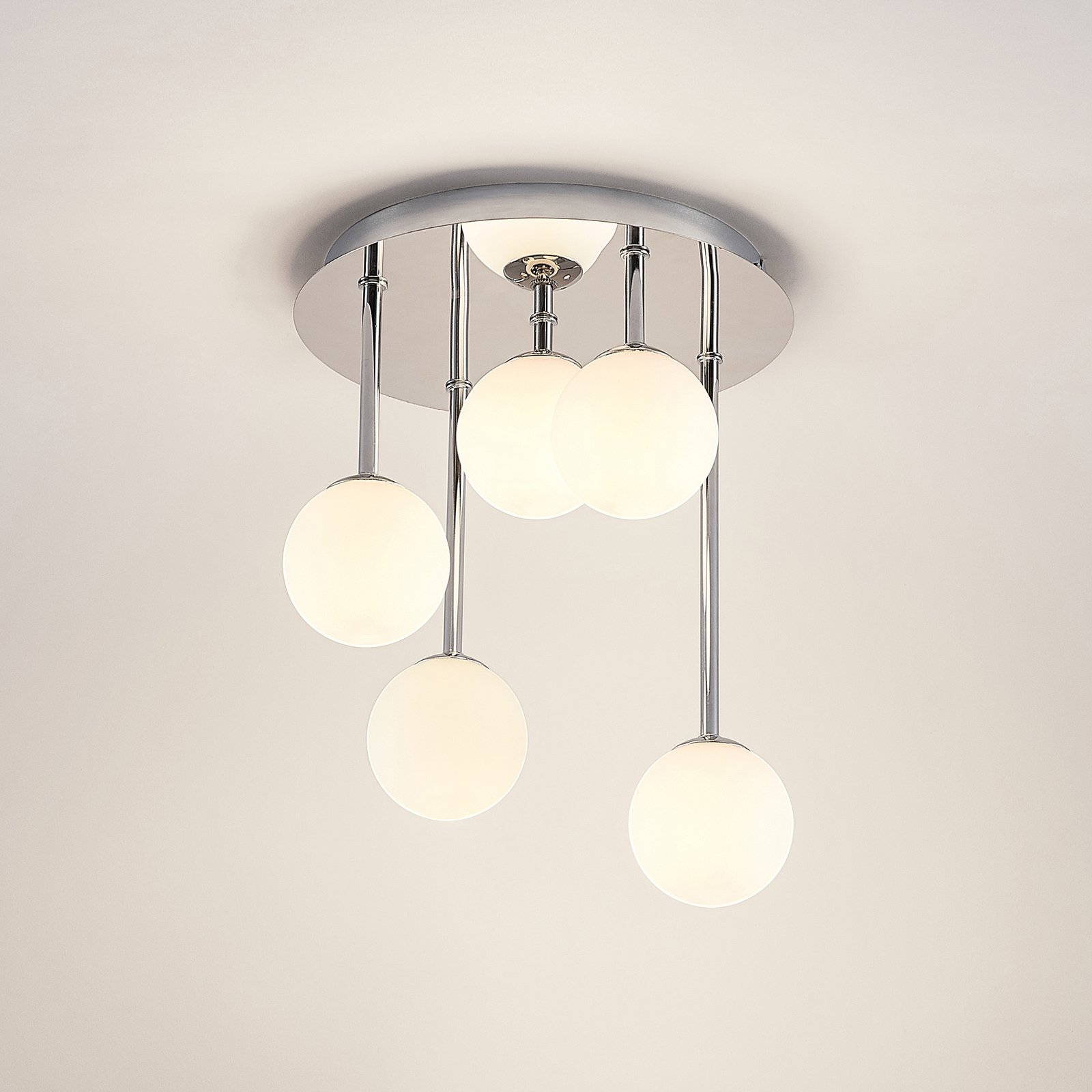 Chrissy 5 Stropna lampa Ø25 Opal/Krom - Lindby