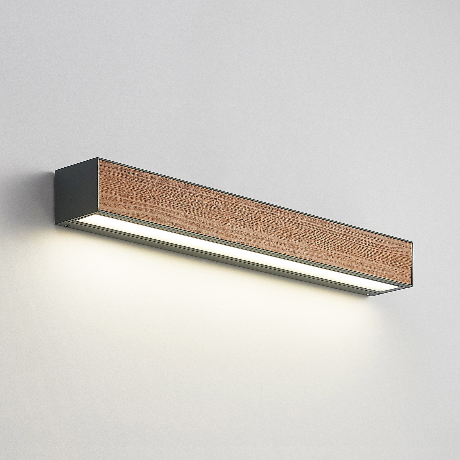 Arcchio LED venkovní nástěnné svítidlo Lengo, CCT, 50 cm, 1 světlo, dřevo