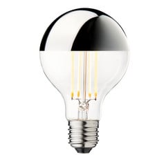 LED peeglilamp Globe 80, hõbedane, E27, 3,5 W, 2700 K