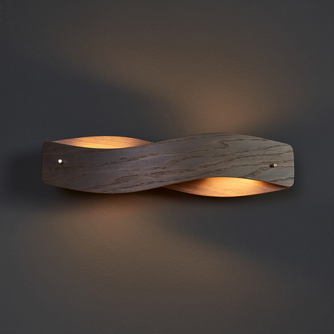 Gefineerde led wandlamp Lian - koloniaal eiken