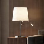 Lindby lámpara de mesa Benjiro, blanco, textil, lámpara de lectura, 52cm