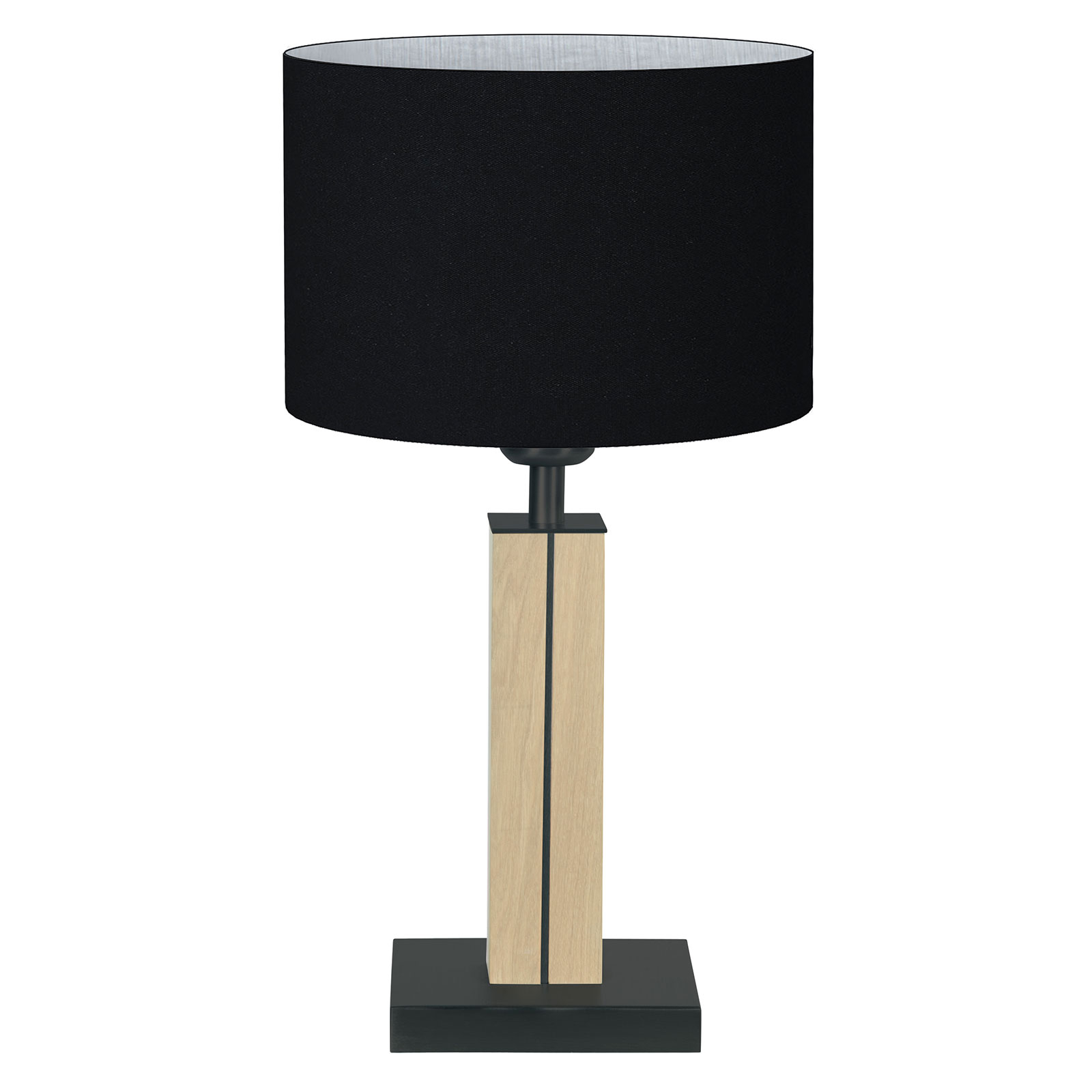 HerzBlut Dana lampe table, chêne, noire 41 cm