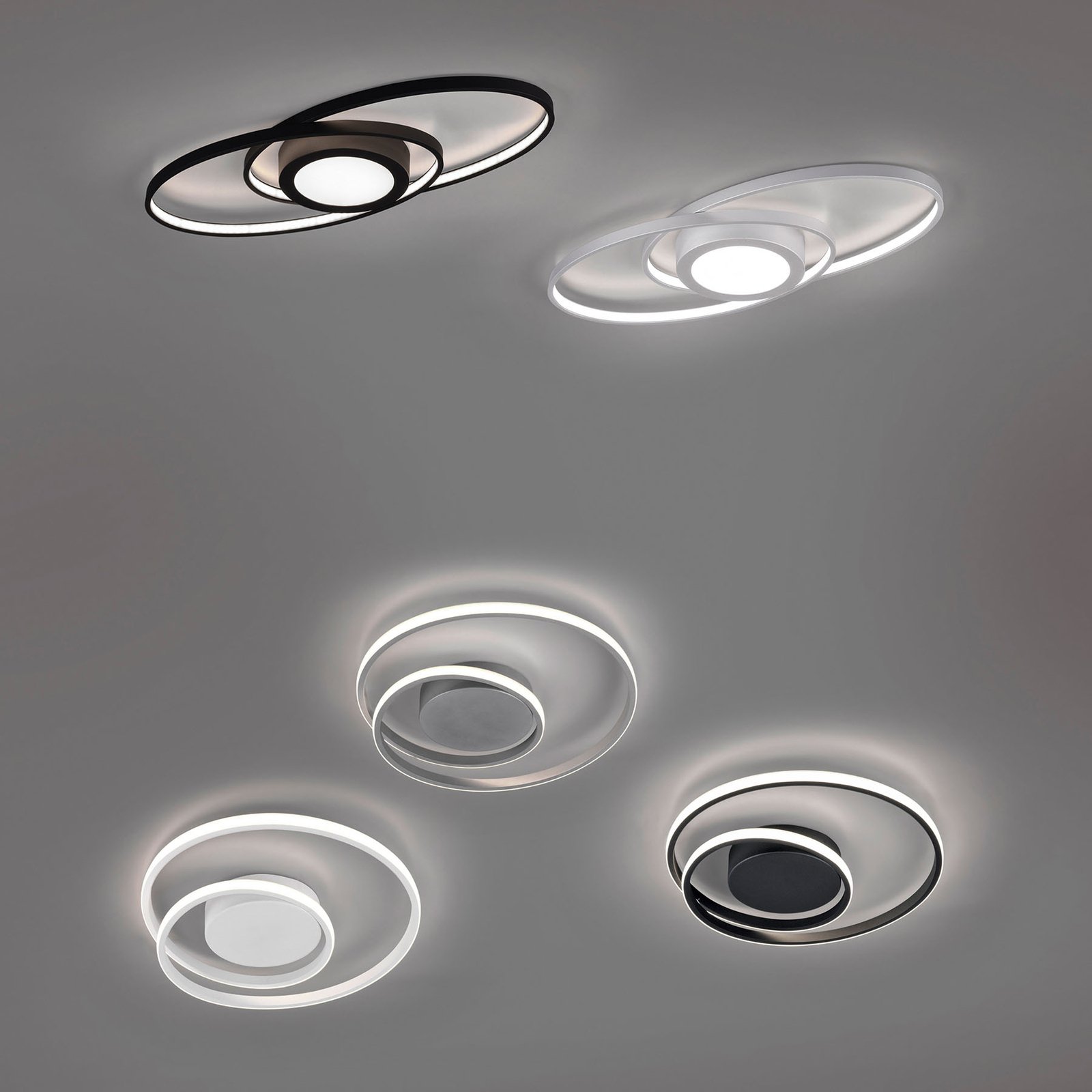 Plafonnier LED Galaxy, intensité lumineuse variable, anthracite