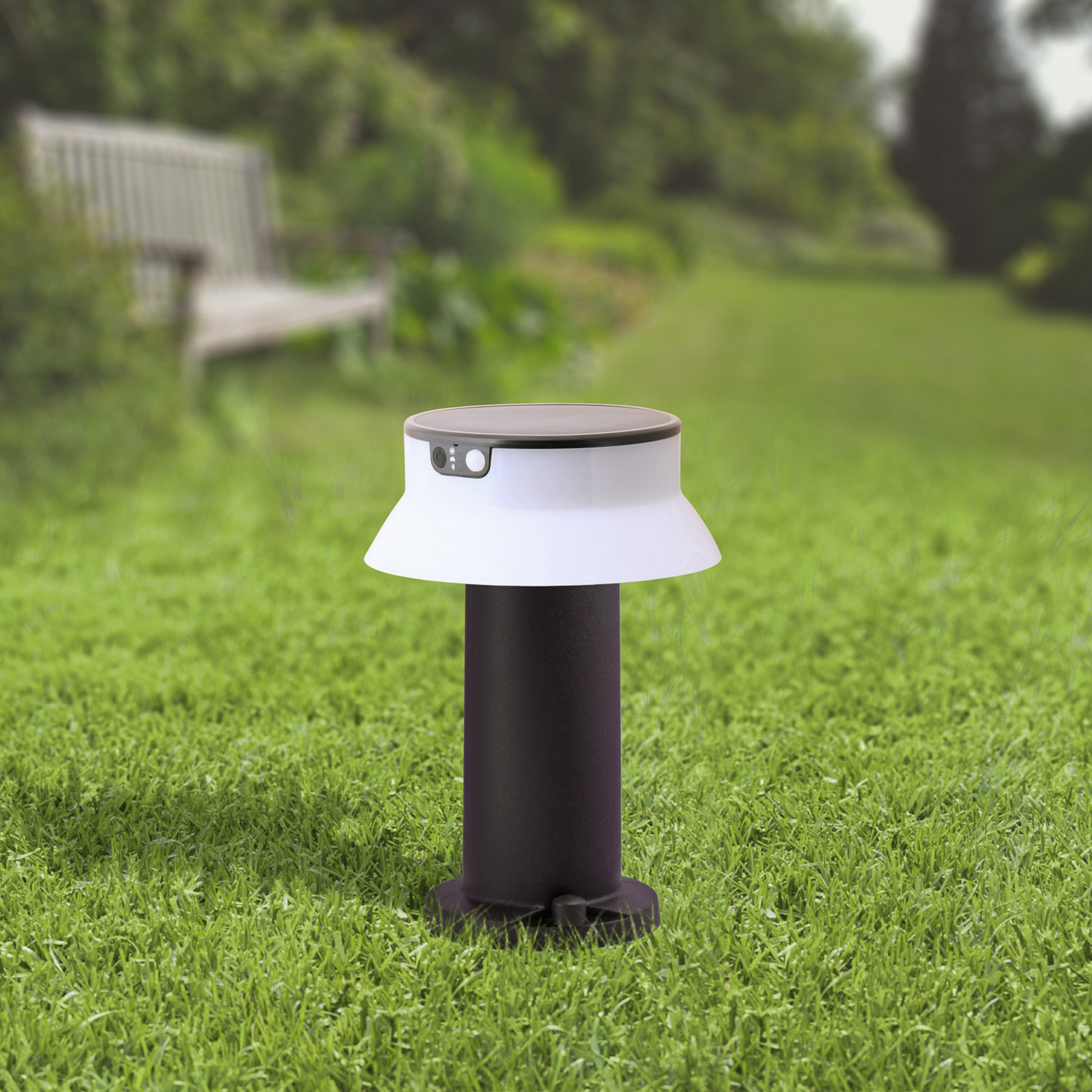 LED-solcellelampe Felice svart CCT høyde 33 cm