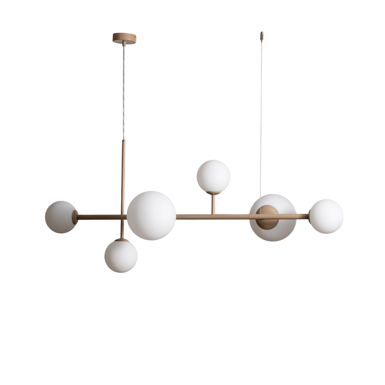 Lampada a sospensione Joel, beige/bianco, 6 luci