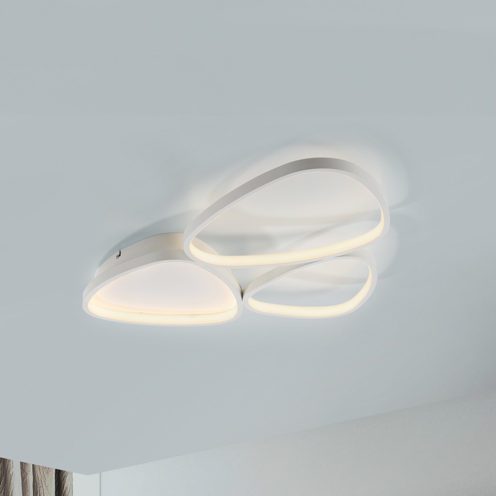 JUST LIGHT. Pebbles LED ceiling light, white, dimmable