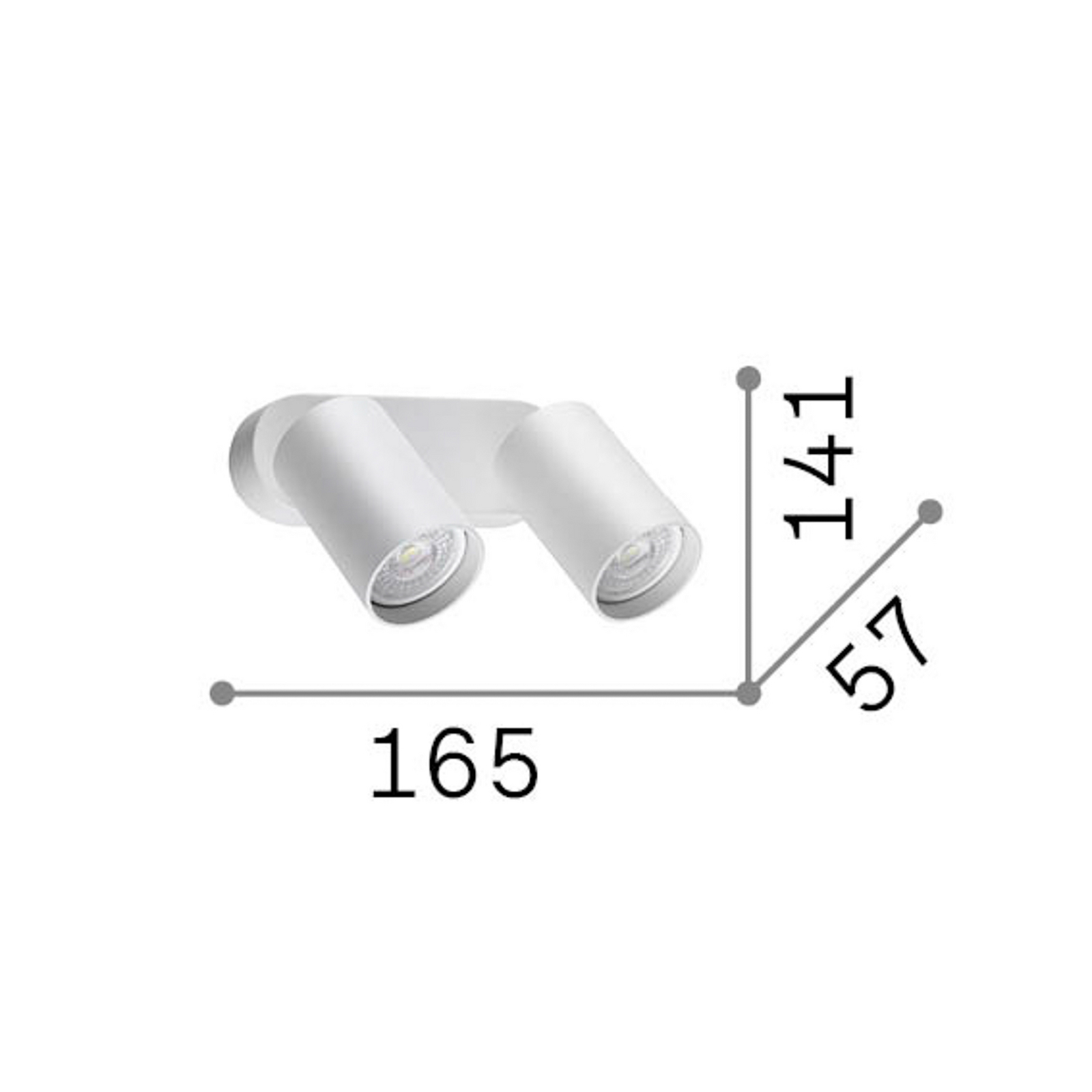 IDEAL LUX Dynamite Round fali spotlámpa, fehér, 16,5 cm, 2 izzós IDEAL LUX Dynamite Round fali spotlámpa, fehér, 16,5 cm, 2 izzós