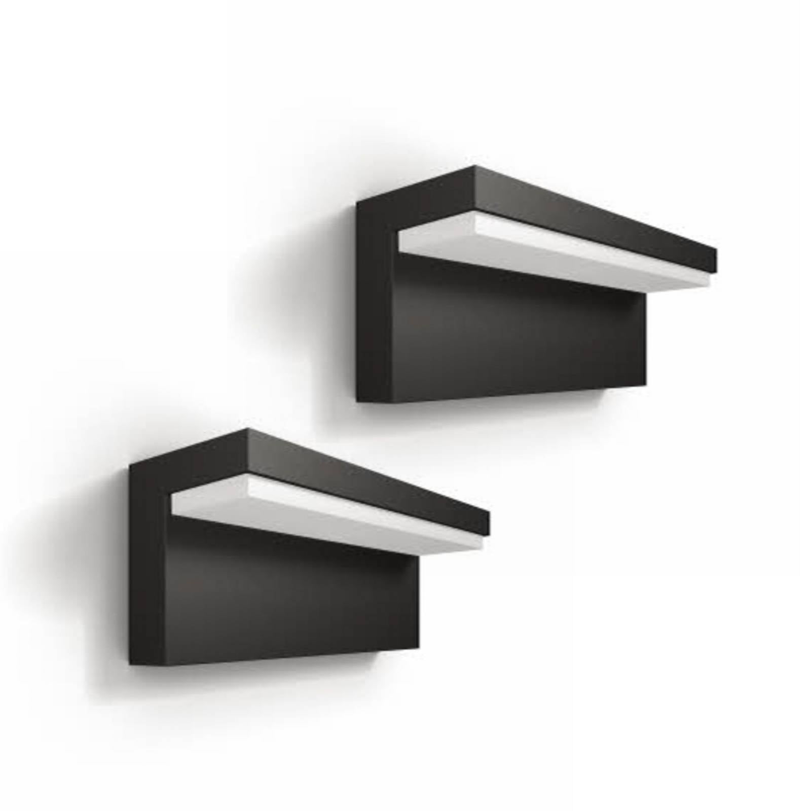 Philips LED-Außenwandleuchte Bustan 2er-Pack, 2.700K
